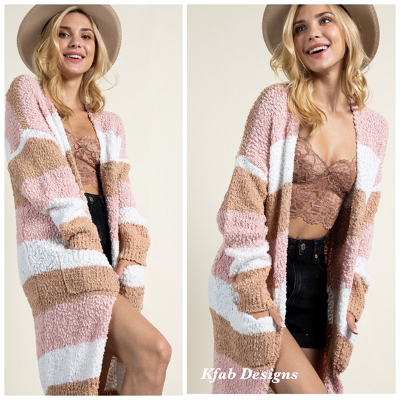 ❤️LAST Popcorn Color Block Pocket Cardigan Sweater - Picture 2 of 8